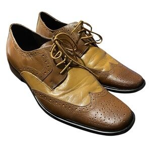 Stacy Adams Dress Shoes Men’s Size 9M Brown Wing Tip Lace Up Oxford Shoes